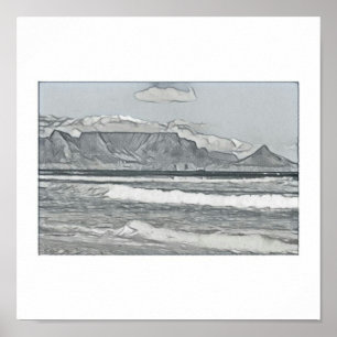 Poster de la montagne de la Table du Cap