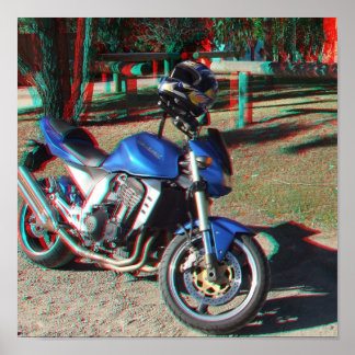 Poster de la moto Kawasaki Z1000 3D Anaglyph