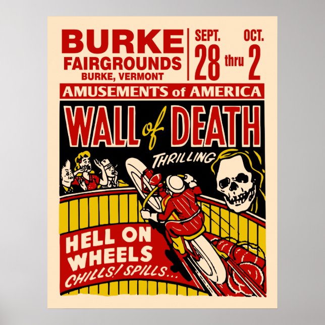 Poster De La Moto Mur vintage De La Mort (Devant)