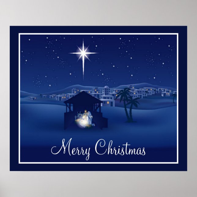 Poster de la Nativité de Noël Joyeux (Devant)