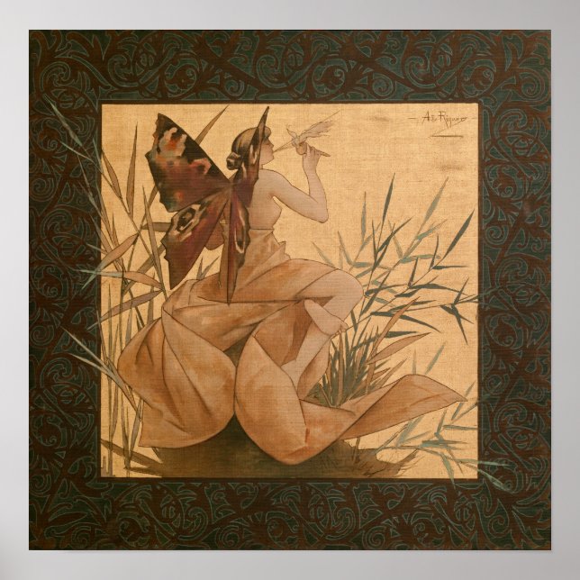 Poster de la nymphe ailée de Riquer CC0097 (Devant)