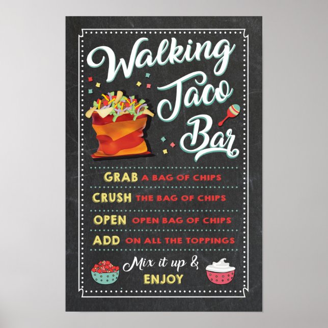 Poster de la pancarte du bar Taco Walking (Devant)