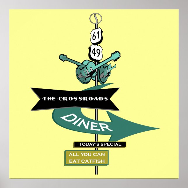 Poster de la pancarte du Crossroads Vintage Diner (Devant)