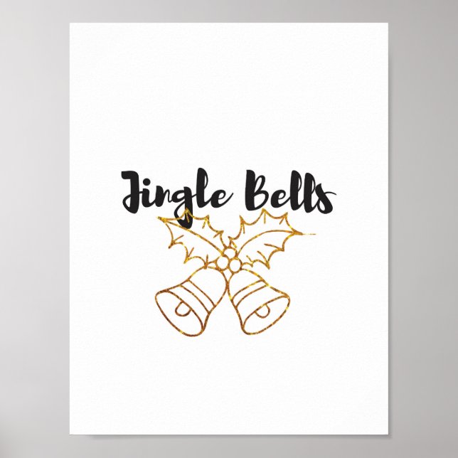 Poster de la Parties scintillant d'or Jingle Bells (Devant)