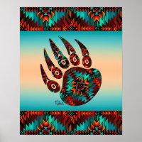 Poster de la patte de l'ours tribal