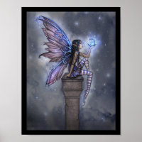 Poster de la petite lune bleue Imaginaire fée