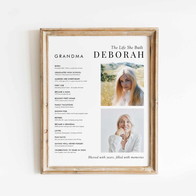 Poster de la photo Grandma Life (Grandma Photo Poster - Mothers day gift)