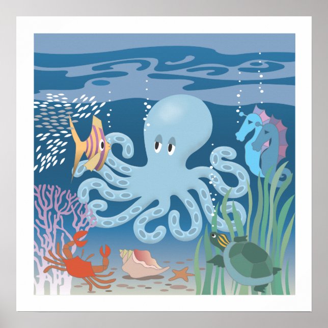 Poster de la pieuvre 20x20 (Devant)