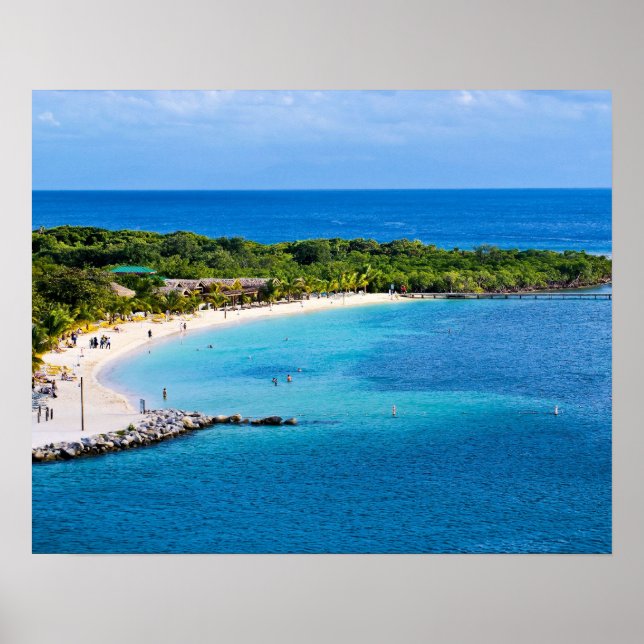 Poster de la plage de Roatan Honduras (Devant)