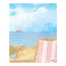 Poster de la plage Watercolor