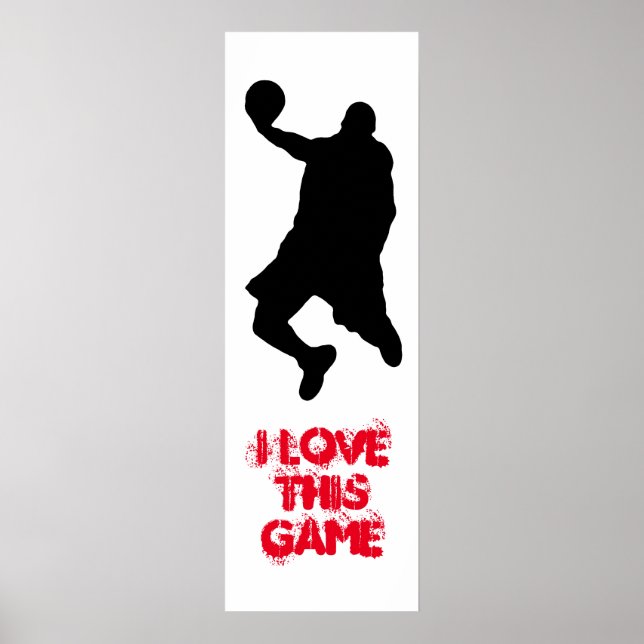Poster de la porte Silhouette du joueur de basket- (Devant)