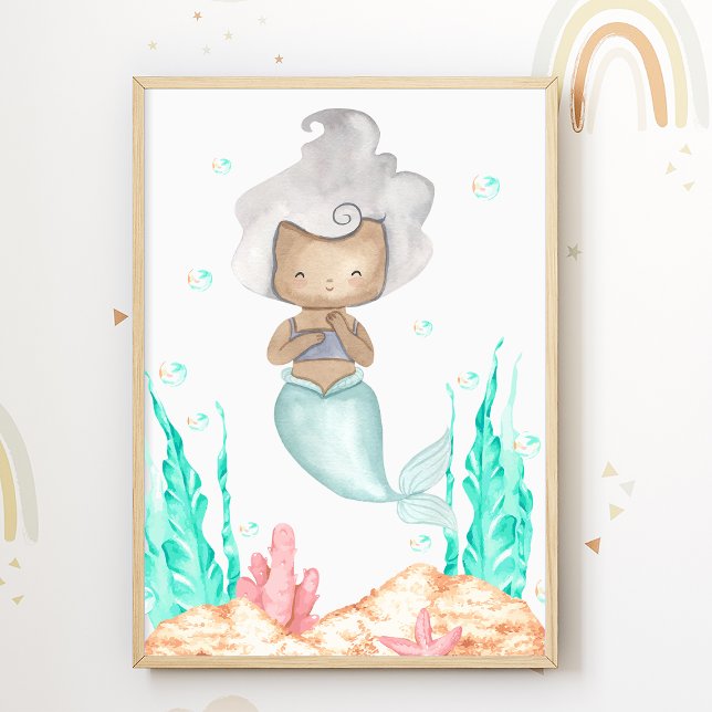 Poster de la puériculture Mermaid Ocean Kids Room  (Créateur téléchargé)