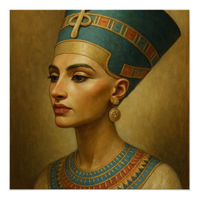 Poster de la reine Nefertiti - Élégance égyptienne (Devant)