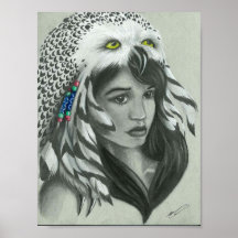 Poster de la robe de tête de Chouette Neige