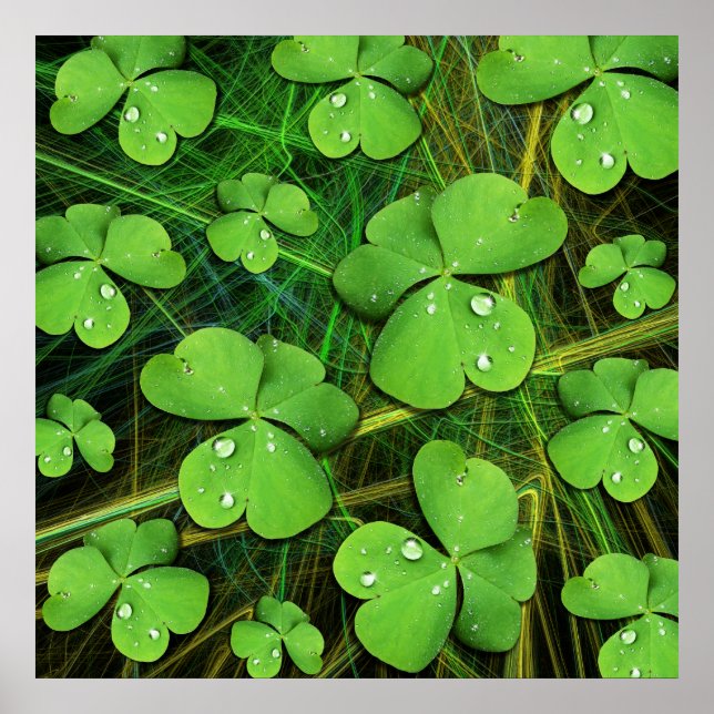 Poster de la Saint Patrick, Shamrock verte (Devant)