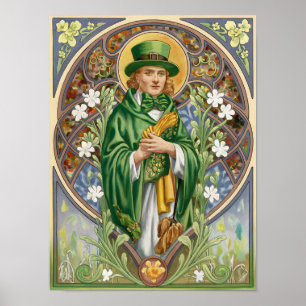 Poster de la Saint Patrick's Day Art Nouveau peint