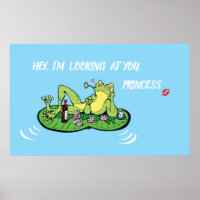 Poster de la Saint Valentin Amour Drôle Princesse 