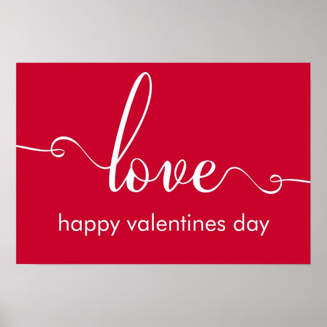Poster de la Saint Valentin élégant "Love" (Devant)