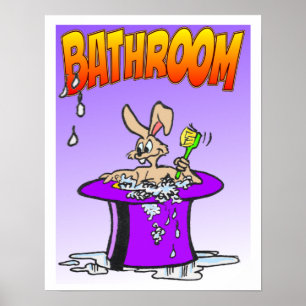 Poster de la salle de bain Bunny Bubling