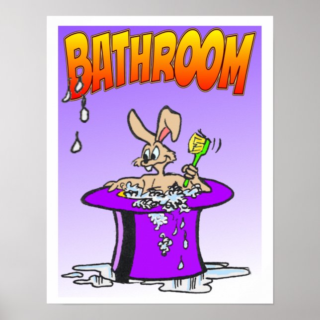 Poster de la salle de bain Bunny Bubling (Devant)