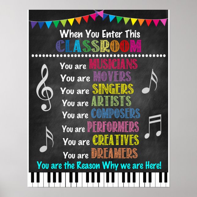 Poster de la salle de classe de professeur de musi (Devant)