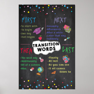 Poster de la salle de classe Transision Words