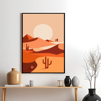 Poster de la serenity Cactus Sunset Vibes du déser