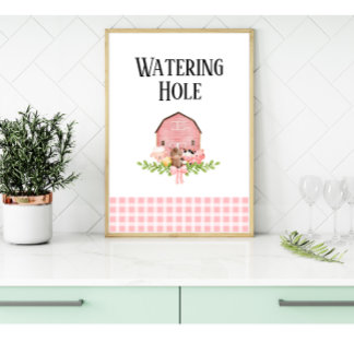 Poster de la station de boisson Pink Barnyard Birt