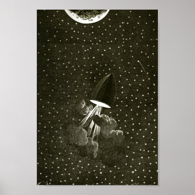 Poster De la Terre à la Lune par Jules Vern art (Devant)