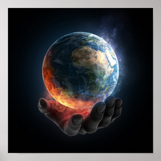 Poster de la Terre à main (Devant)