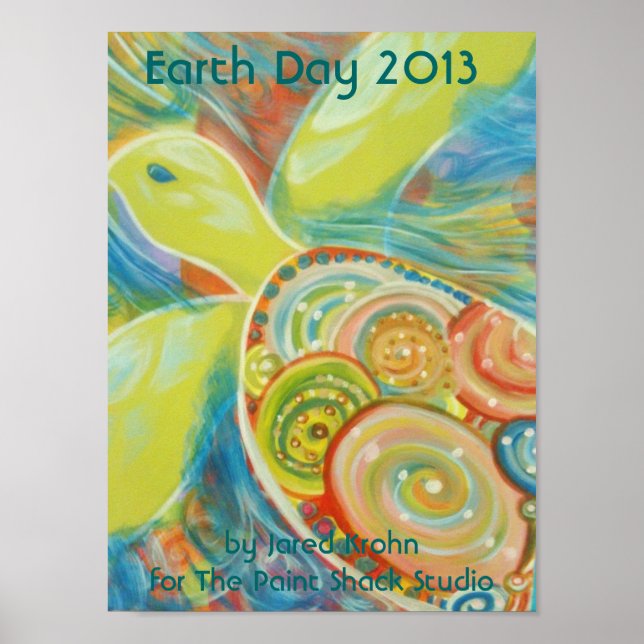 Poster de la tortue de mer jour des terres 2013 (Devant)