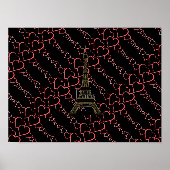 Poster de la Tour Eiffel I Love Paris (Devant)