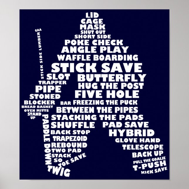 Poster de la typographie du gardien de hockey (Devant)