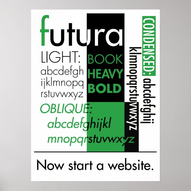 Poster de la typographie Futura (Devant)