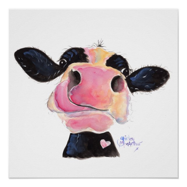 Poster de la vache Nosey 'Jammie Jessie' Imprimer (Devant)