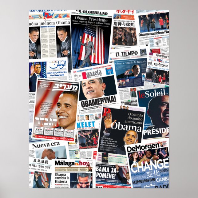 Poster de la victoire d'Obama (Devant)