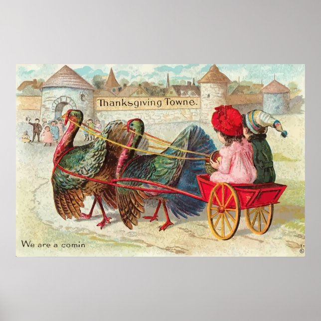 Poster de la ville de Thanksgiving vintage (Devant)