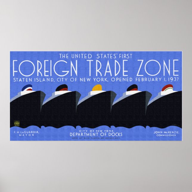 Poster de la zone de commerce extérieur (Devant)