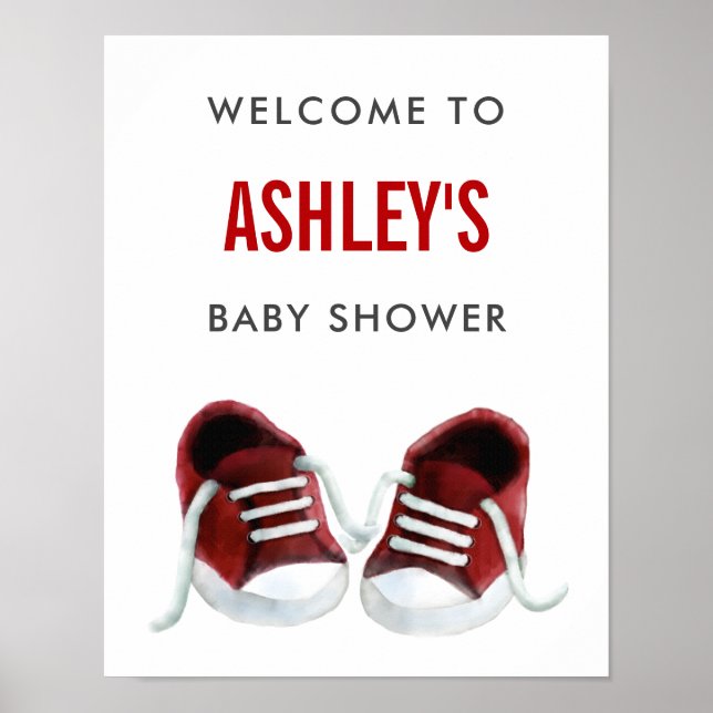 Poster de l'Affiche de bienvenue Baby shower Baske (Devant)