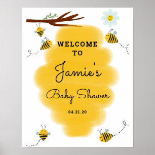 Poster de l'Affiche de bienvenue Baby shower Bumbl