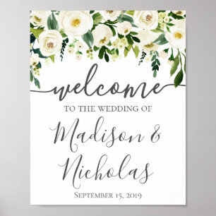 Poster de l'Affiche de bienvenue Mariage de fleurs