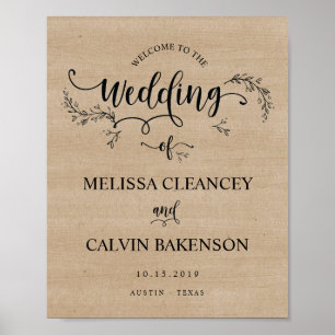 Poster de l'Affiche de bienvenue Mariage Rustic Vi