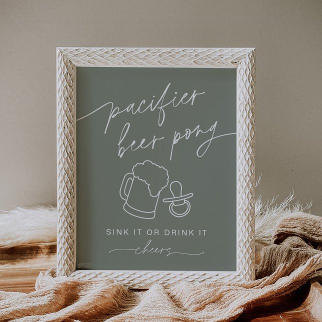 Poster de l'affiche de la bière de pacifier vert S (Créateur téléchargé)