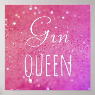 Poster de l'affiche Gin Queen Pink Bokeh