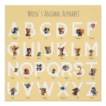Poster de l'alphabet animal