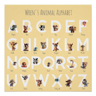 Poster de l'alphabet animal