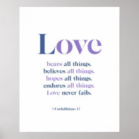 Poster de l'amour n'a jamais échoué - 1 Corinthien