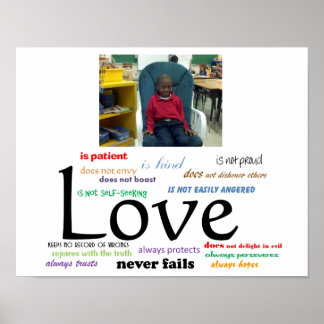 Poster de l'amour sans échec (non couple) 14 x 11