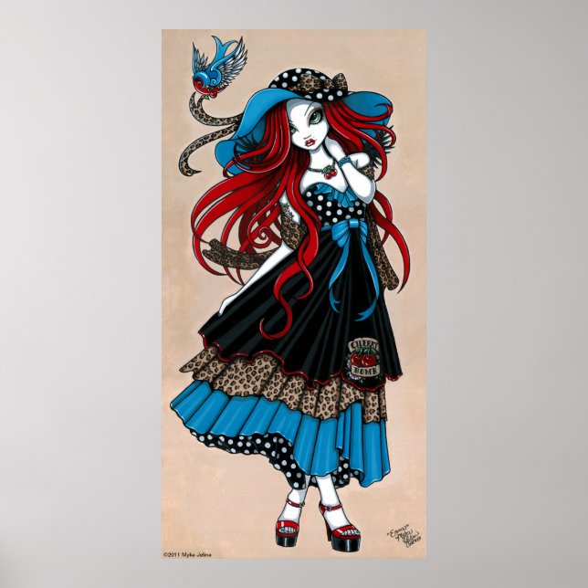Poster de l'ange de tatouage "Emma" 50 Rockabilly  (Devant)