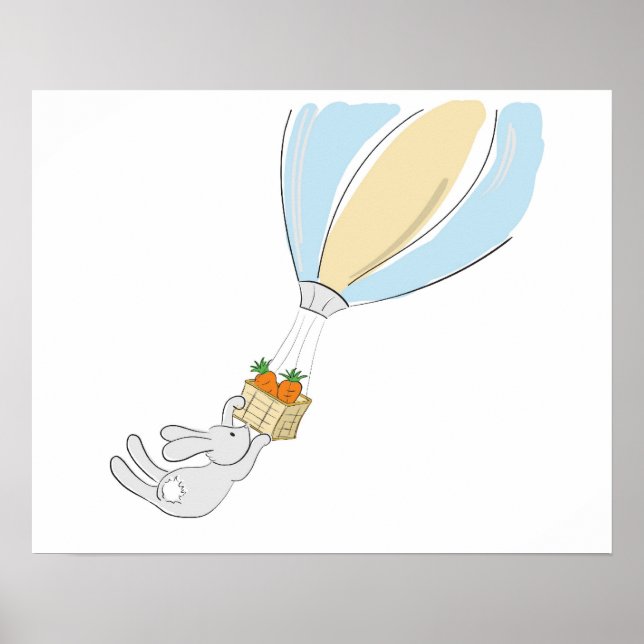 Poster de lapin mignon (vol pour carottes) (Devant)